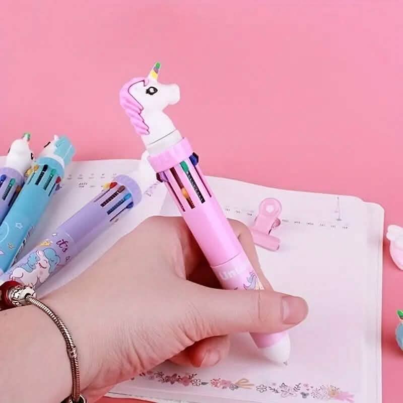 10 Color Ballpoint Pen Kawaii Stationery Cute Pen