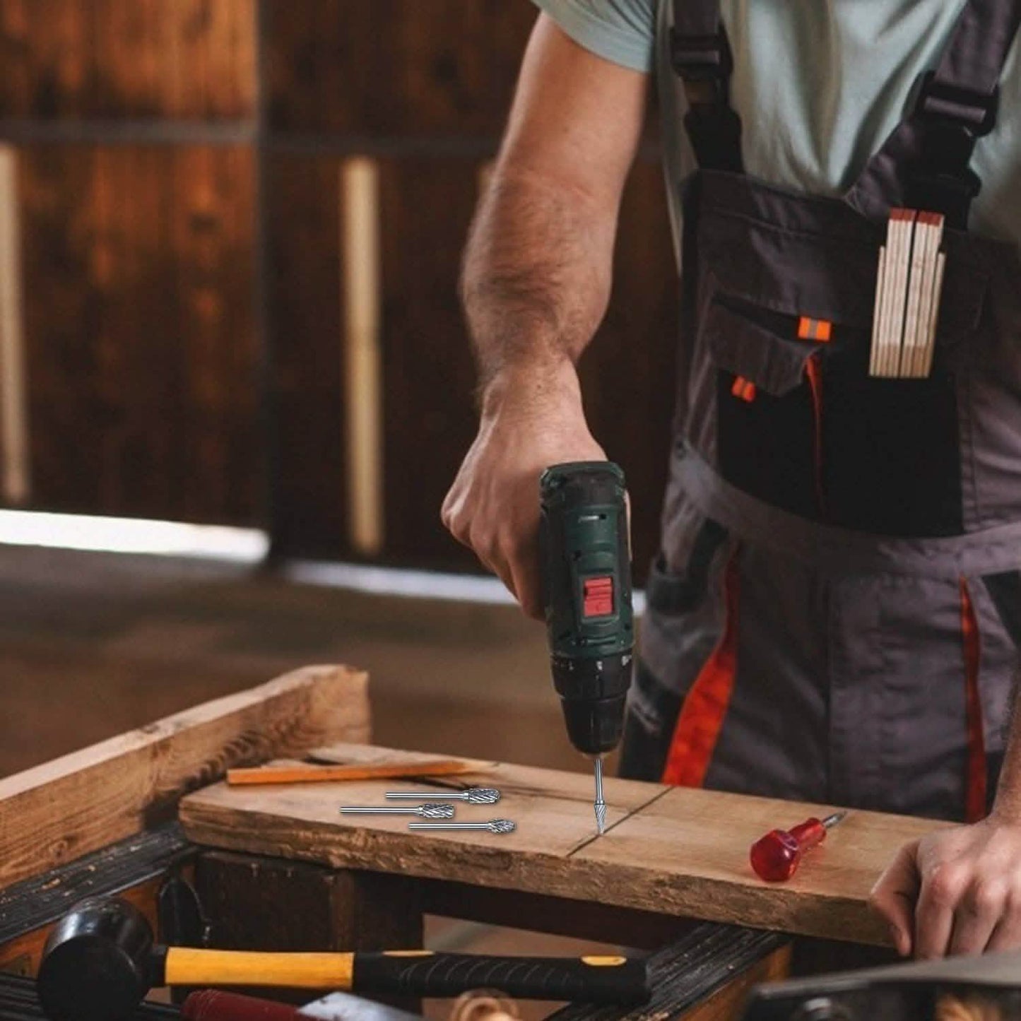 10-Piece: Double Cut Carbide Rotary Die Grinder Bit Set