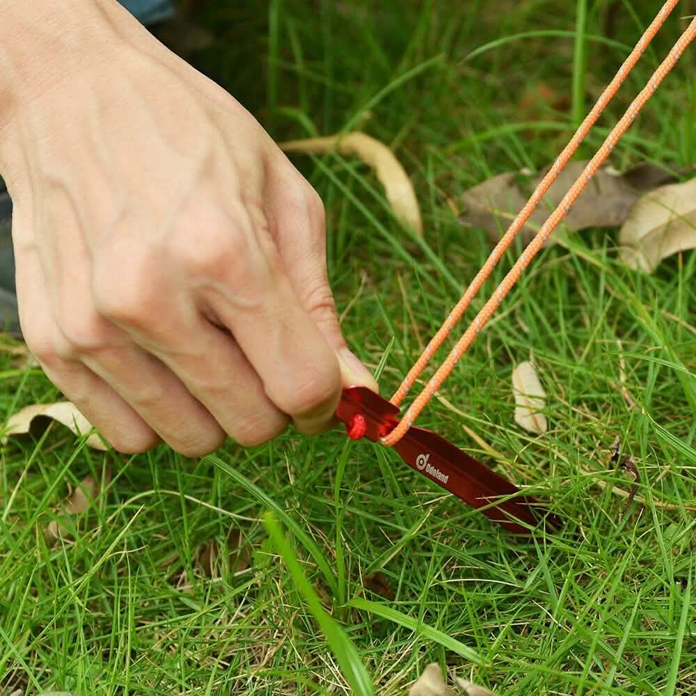 10-Pieces: Camping Superior Aluminum Tent Stake Carabiner Set