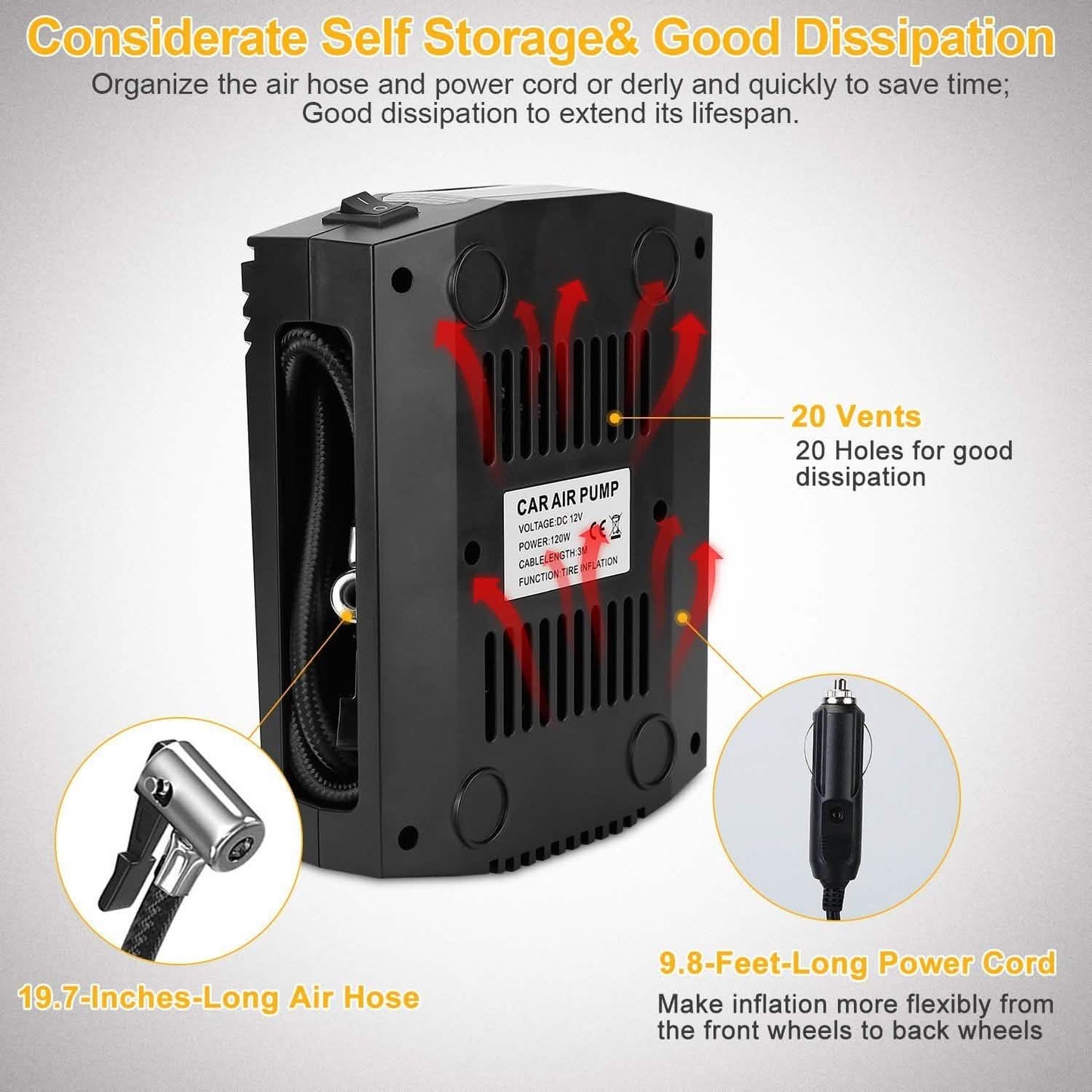 12V DC 100W 150PSI Digital Tire Inflator