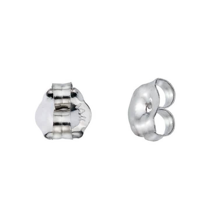 14K Solid White Gold Earring Backs Pieces Highly Polished Medium Size