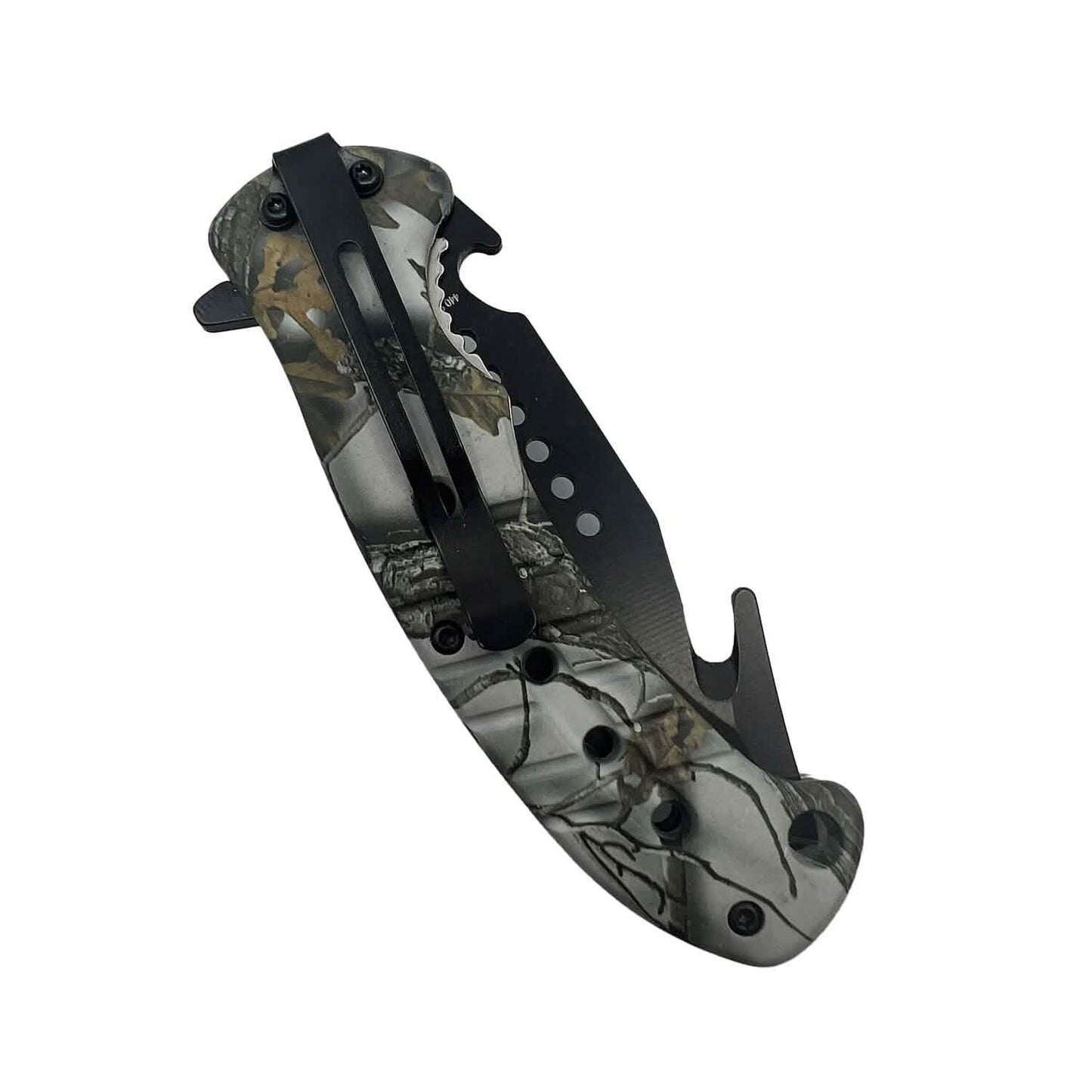 2-Pack: 8.75" Camo Spring Assisted Knife with ABS Handle