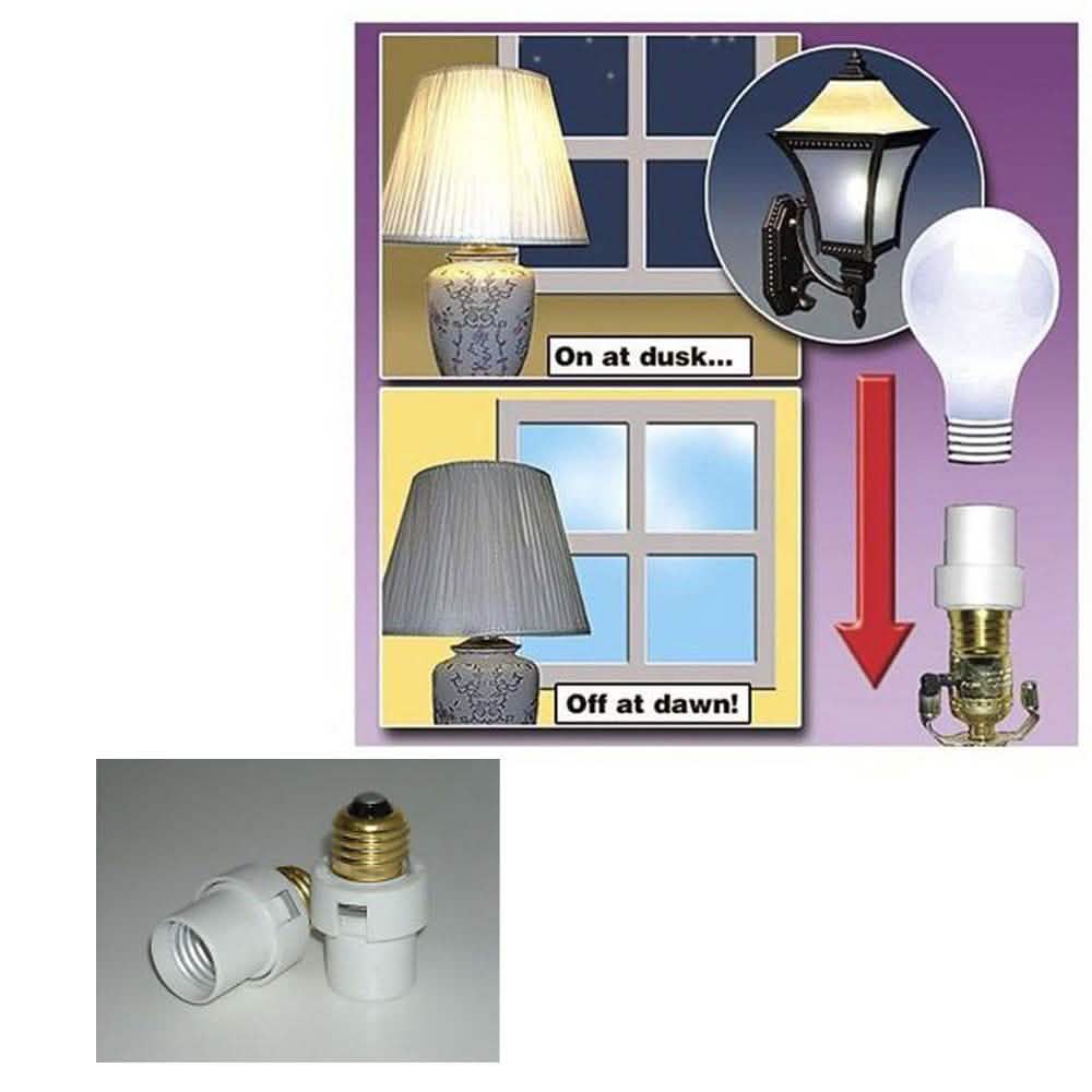 2-Pack: Automatic Lamp Sensors Dusk Dawn Security Light Bulb Socket