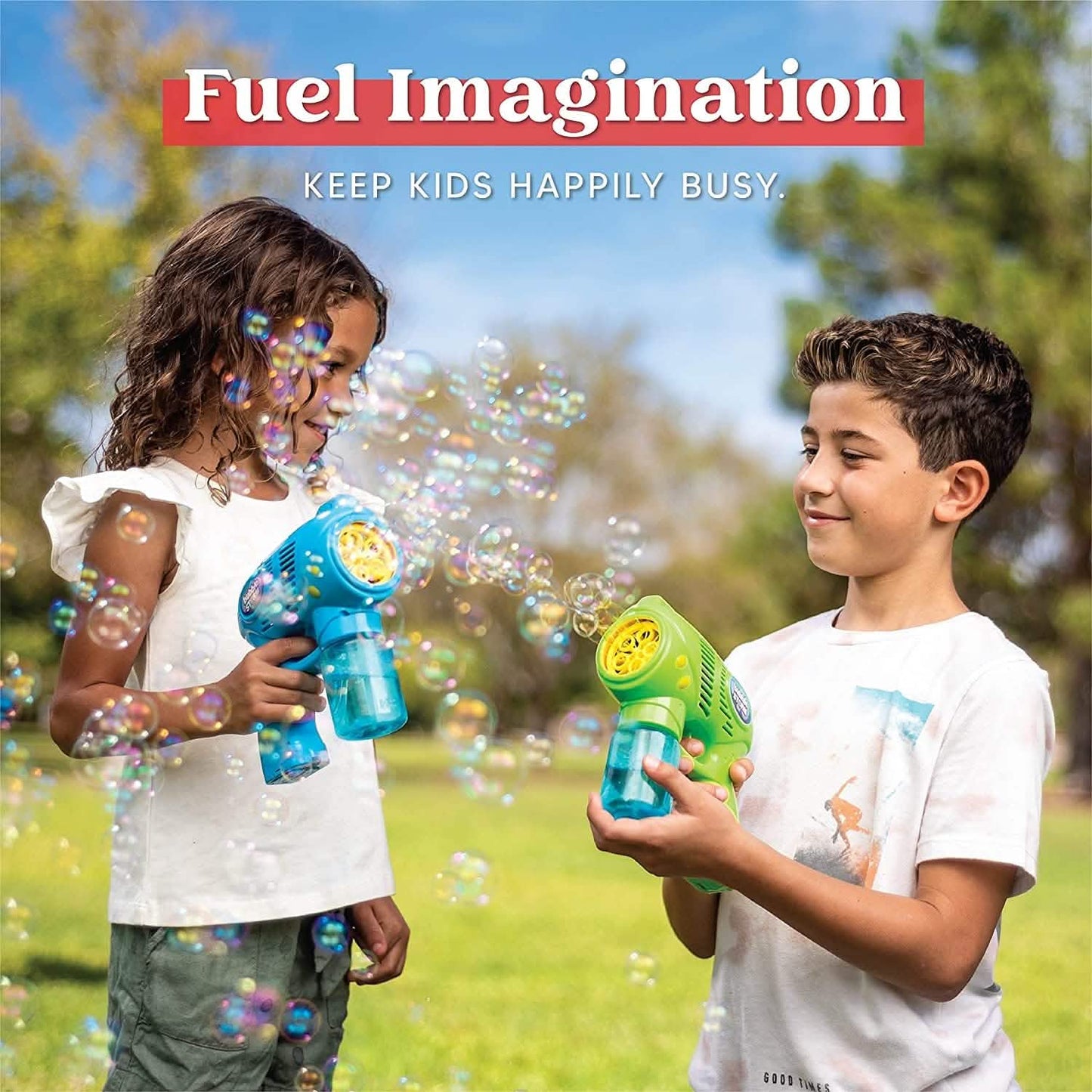 2-Pack: Blue and Green Bubble Gun
