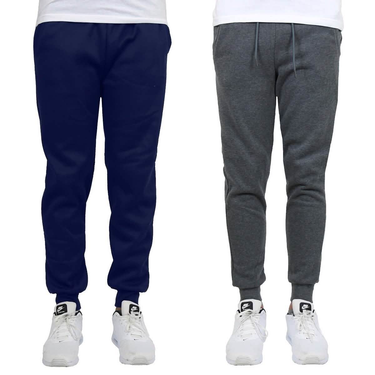 2-Pack: Men's Slim-Fit Fleece Jogger Sweatpants