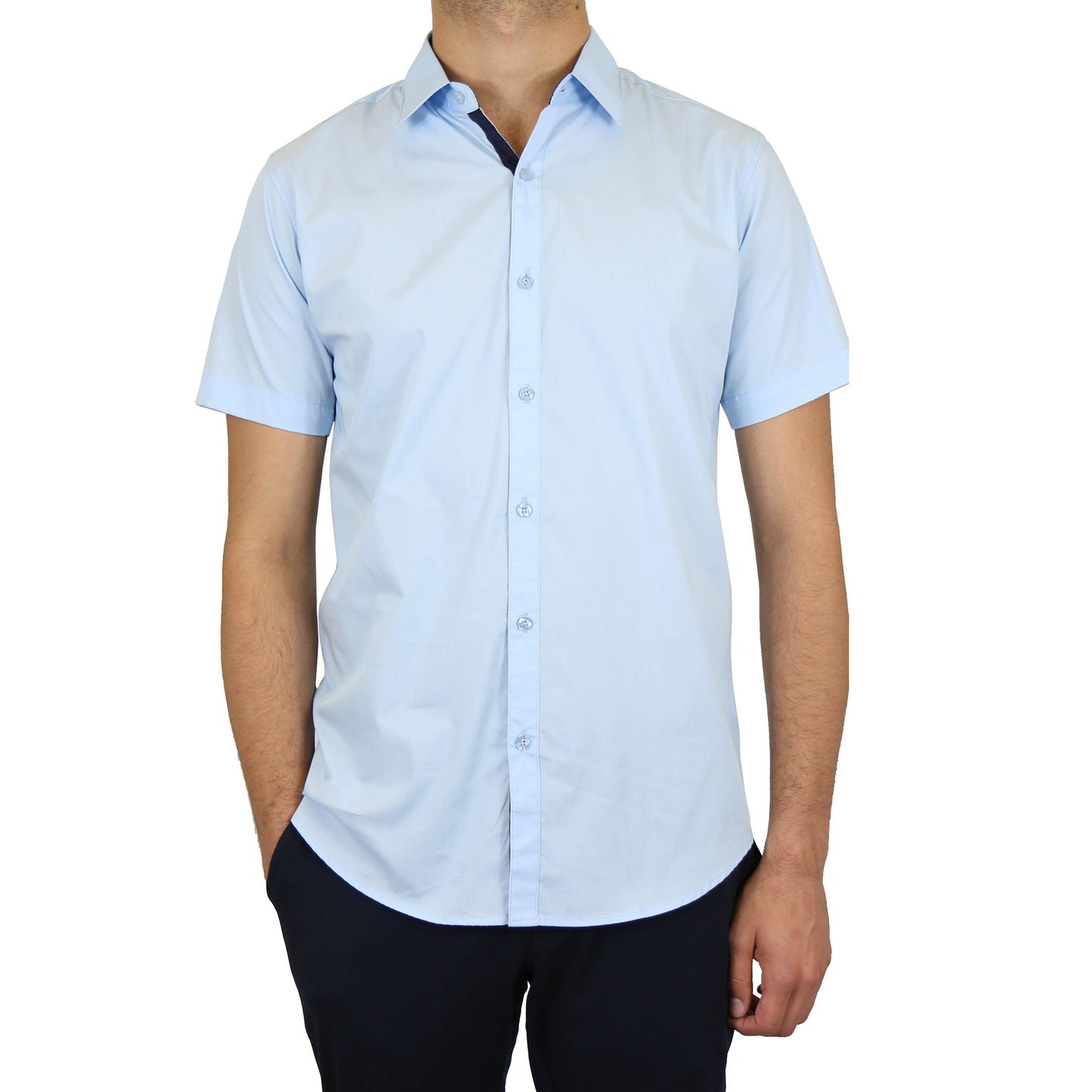 2-Pack: Men's Slim Fit Short Sleeve Dress Shirts