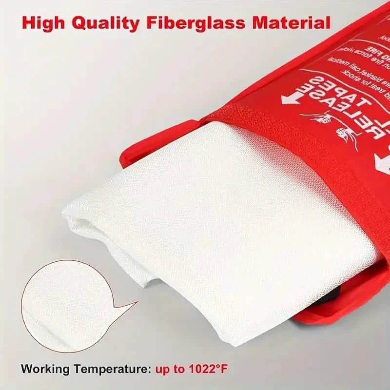 2-Pack: Premium Fiberglass Fire Blankets - Heat-Resistant, Compact and Reusable