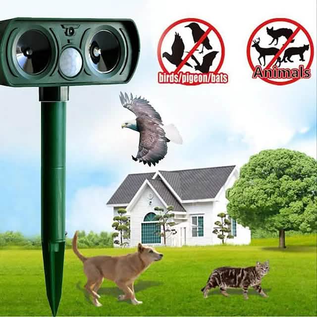 2-Piece: Outdoor Solar Ultrasonic Pest Repeller