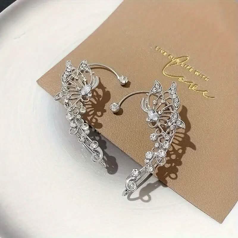2-Pieces: Trendy Minimalist Style Hip Hop Hollow Butterfly Ear Climber