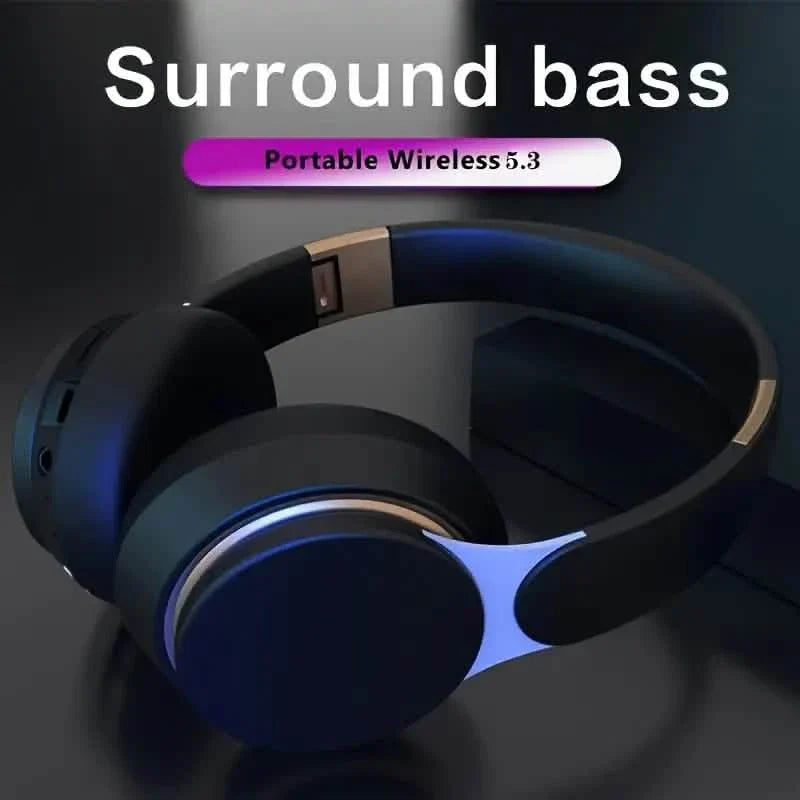 Wireless Over-Ear Headphones – Foldable, Mic, FM Radio, TF Card, USB Charging