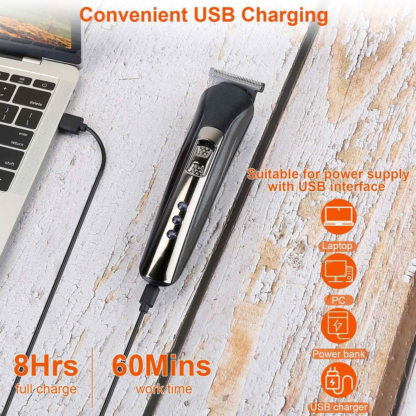 3-in-1 Rechargeable Hair Clipper Cordless Hair Trimmer Shaver