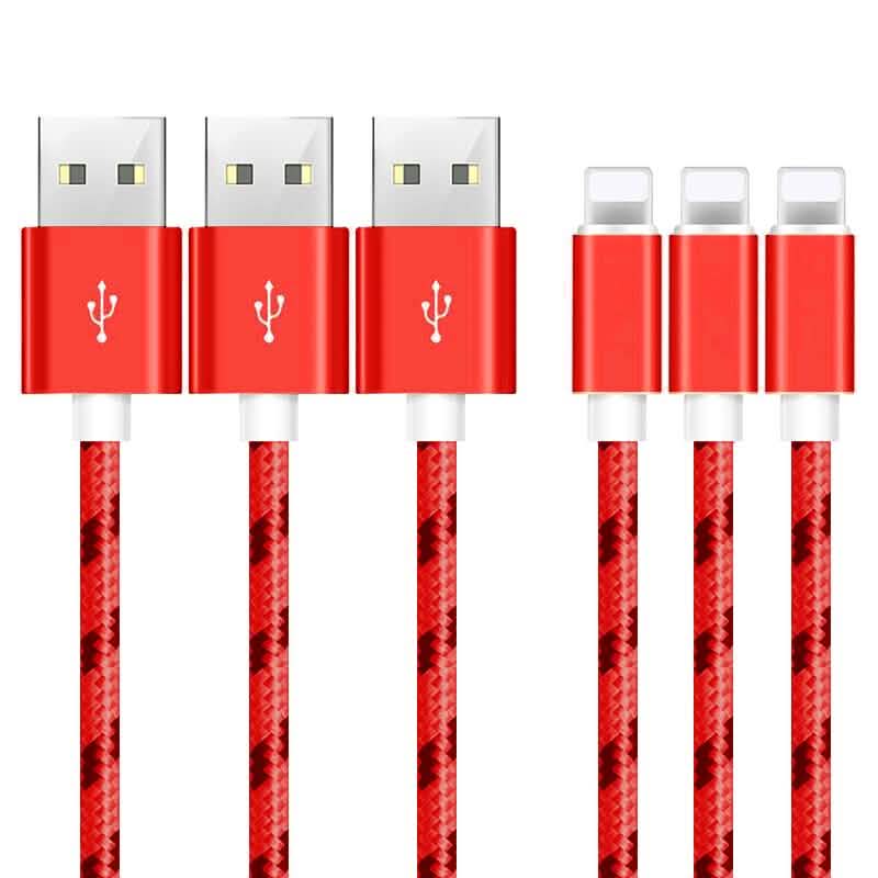 3-Pack: 10 Ft Apple Lightning Charger