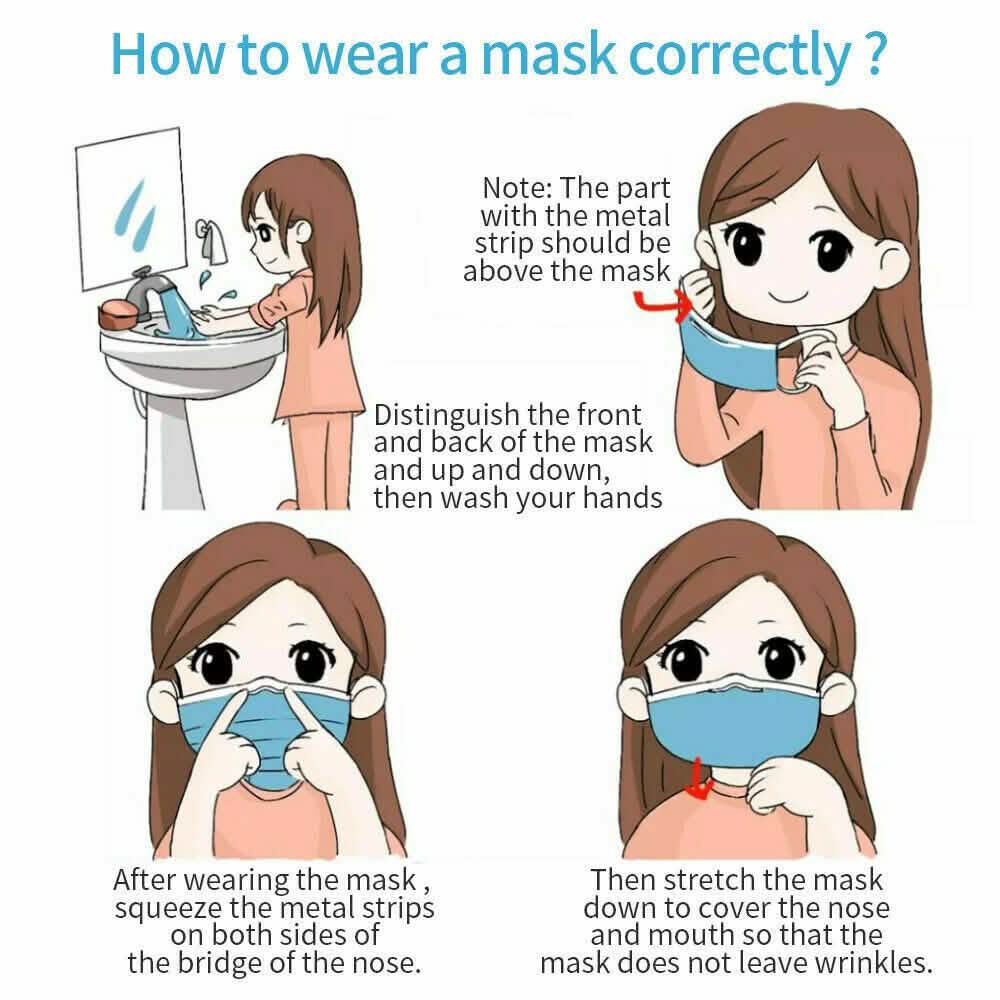 3-Ply Disposable Masks Non-Medical Sanitary Surgical Earloop Face Mask Lot