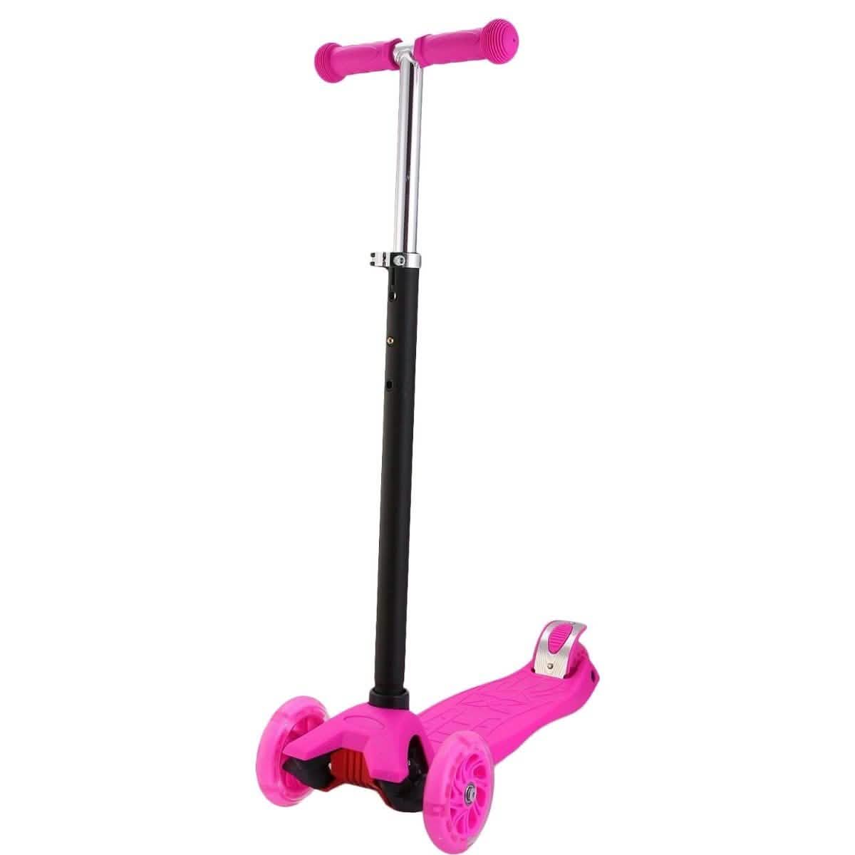 3-Wheeled LEDs Kick Scooter for Kids Flashing Scooter Adjustable Height