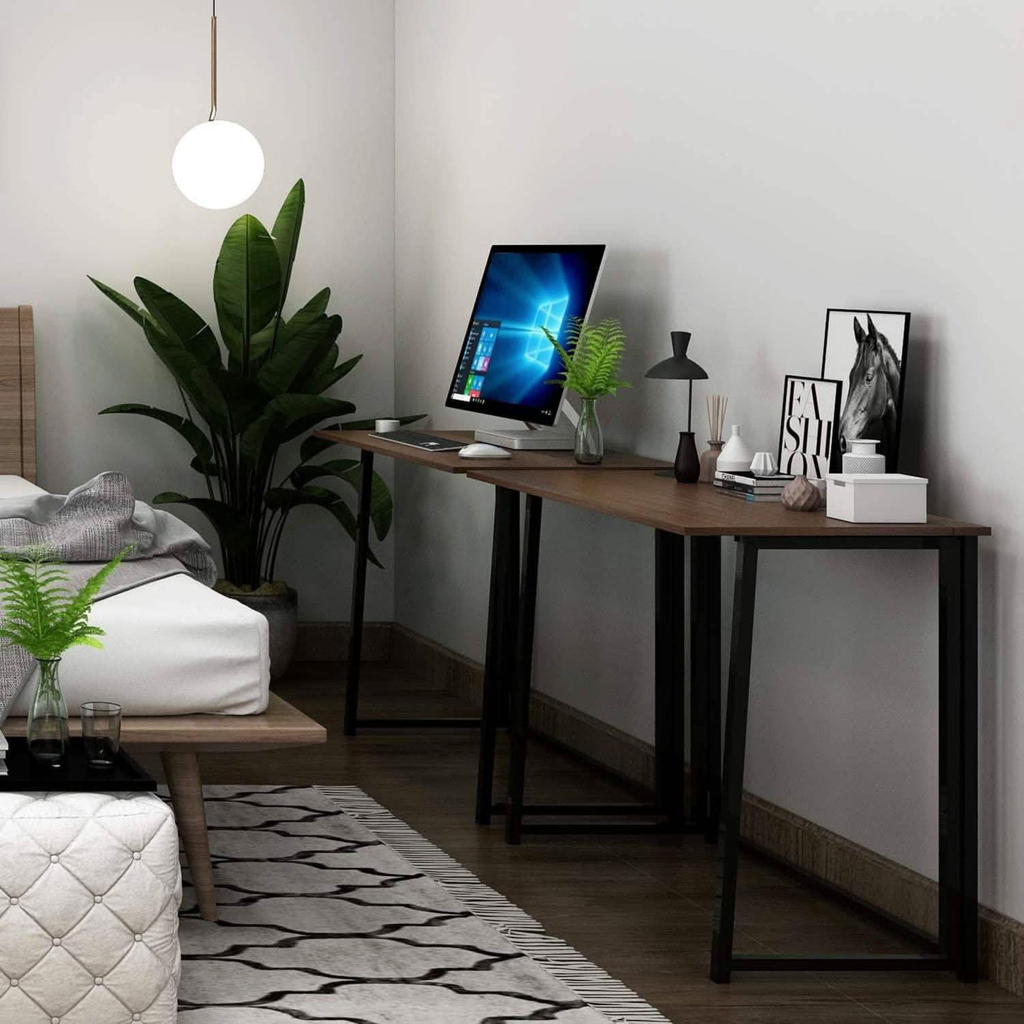 31.5" Small Desk No-Assembly Folding Computer Desk