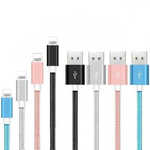 4-Pack: 6 Feet Heavy Duty Braided iPhone USB Cable Charger Cord