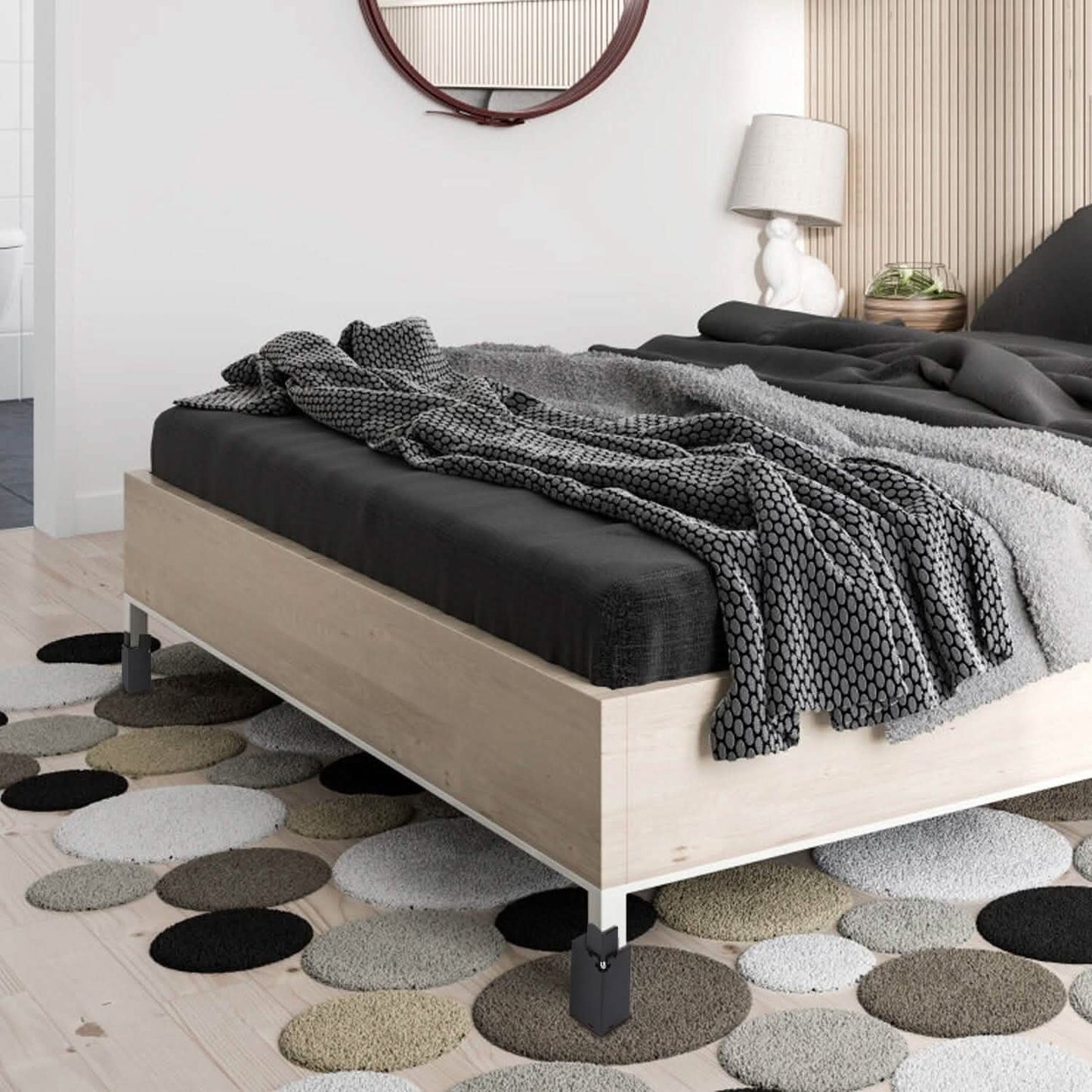 4-Piece: Adjustable Bed Riser with Screw Clamp
