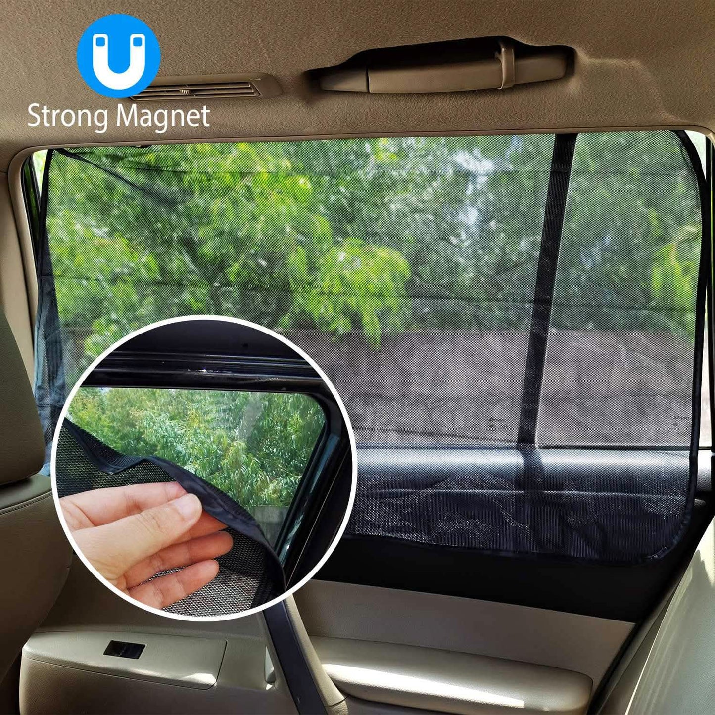 4-Piece: Front Rear Car Window Magnet Covers