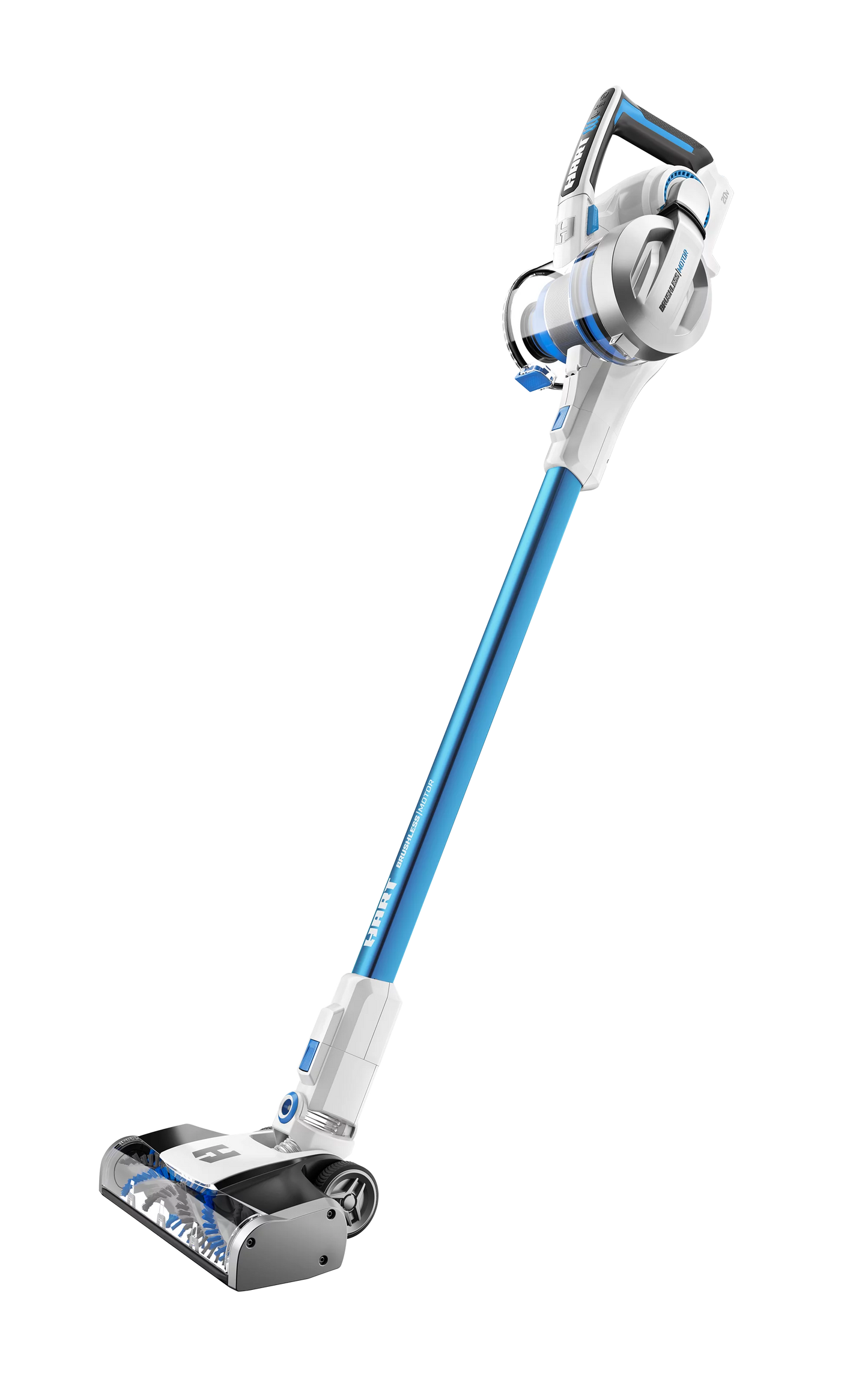 HART HPSV01B 20-Volt Cordless Stick Vacuum with Brushless Motor Technology, included (1) 4.0 Ah Lithium-Ion Battery, Blue