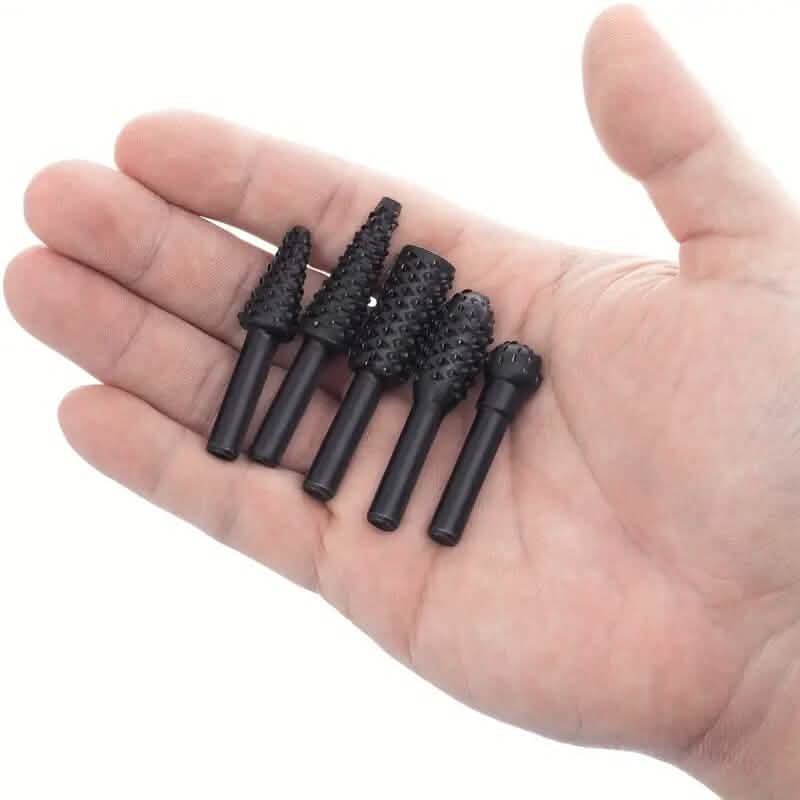 5-Piece Set: Wood Carving File Rasp Drill Bit