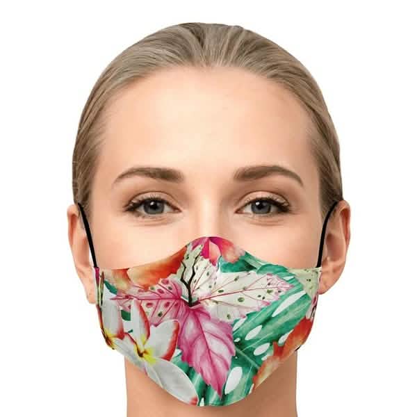 5-Pieces: Fashion Cotton Face Mask Floral Print Half Face Mouth Muffle Masks Health