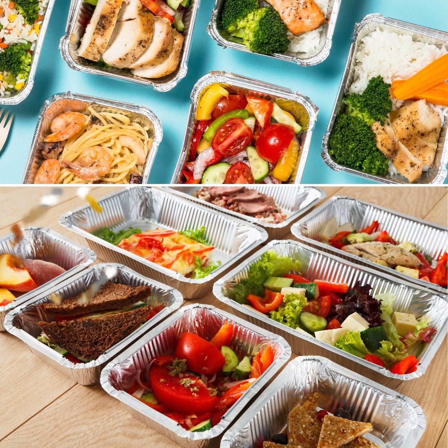 51-Packs: IMAGE 4 Size Aluminum Loaf Pans Disposable Premium Heavy-Duty Tin Foil