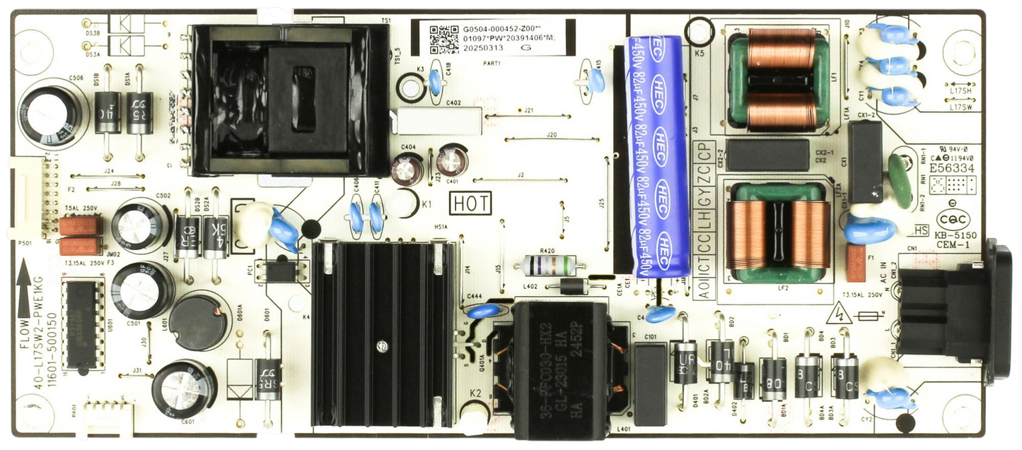 TCL G0504-000452-Z00 Power Supply Board