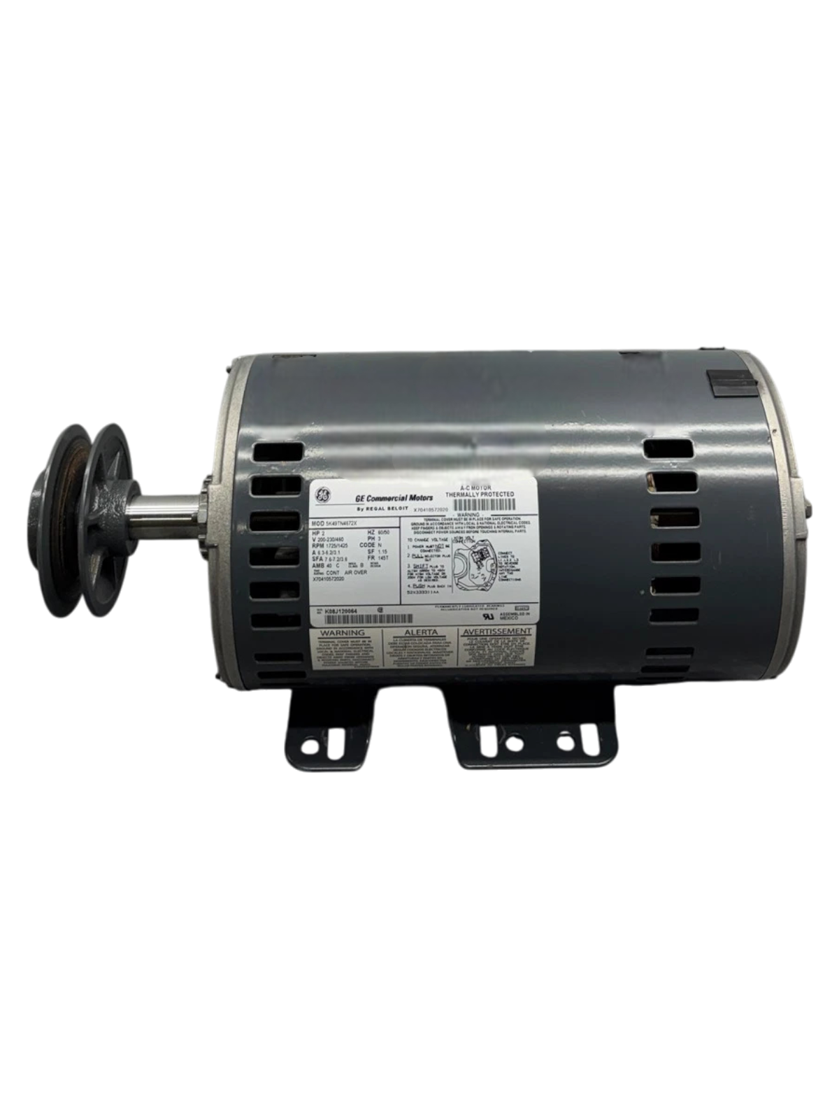 General Electric 5K49TN4672X 2HP 200-230/460v 3Ph RPM 1725/1425