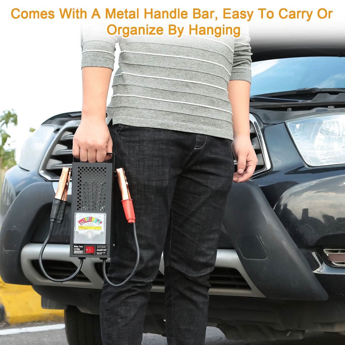 6-12V Automotive Battery Tester with Heavy Duty Insulated Copper Clips