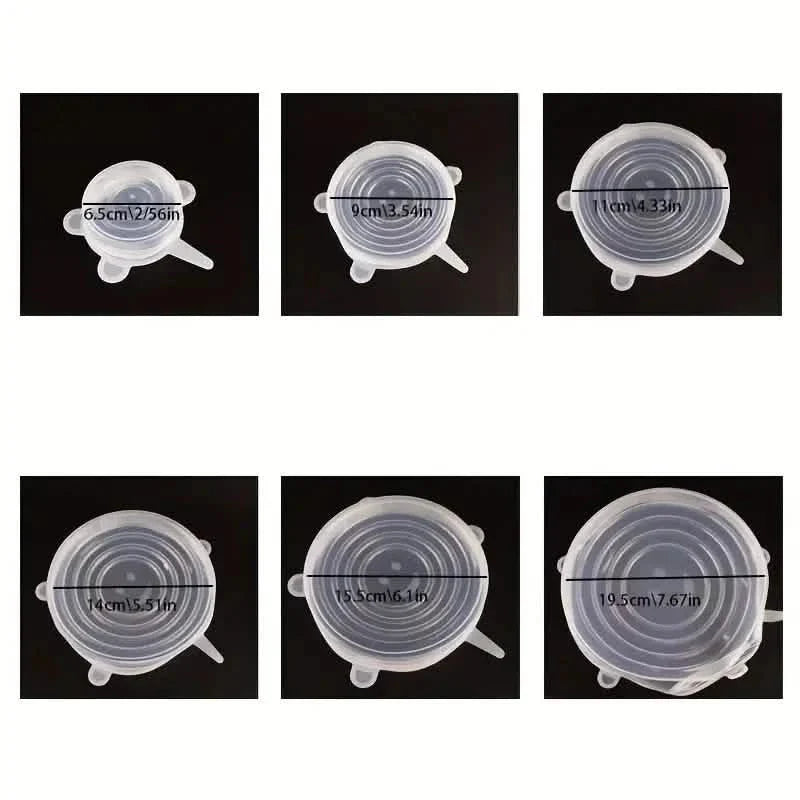 6-Pieces: Reusable Durable Food Storage Bowl Lids