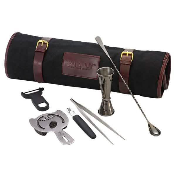 7-Piece: Barfly M37100BK Essentials Gun Metal Black Bar Cocktail Kit
