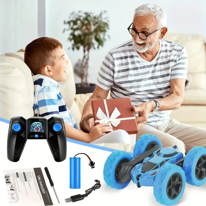 RC Remote Control Car – 4WD, 360° Flip Stunt, LED Lights, Ages 6+