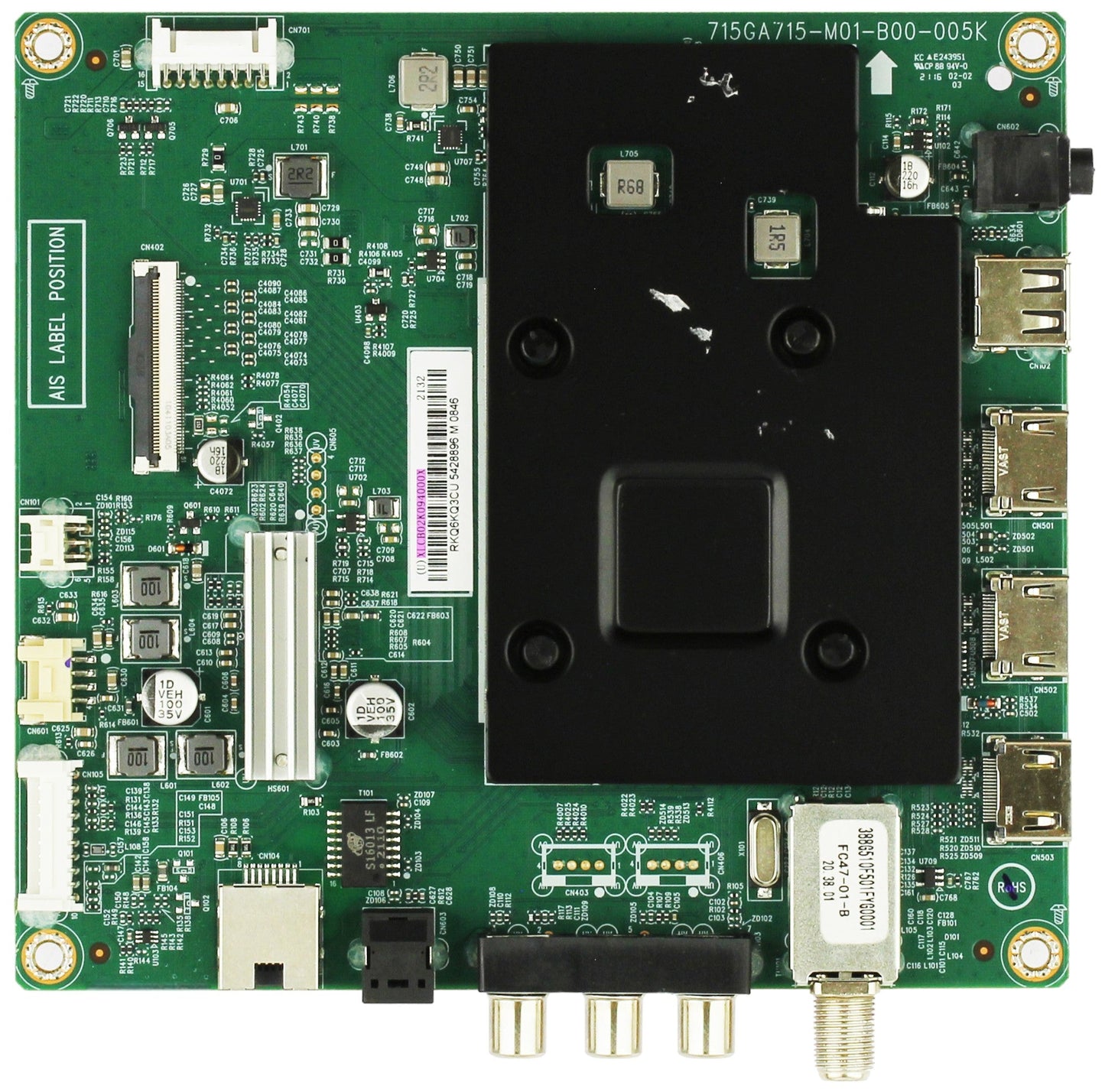 Insignia 756TXLCB02K094000X Main Board for NS-50F301NA22 REV.C