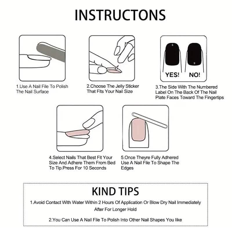 96-Pieces: Short Square Acrylic Press-On Nails