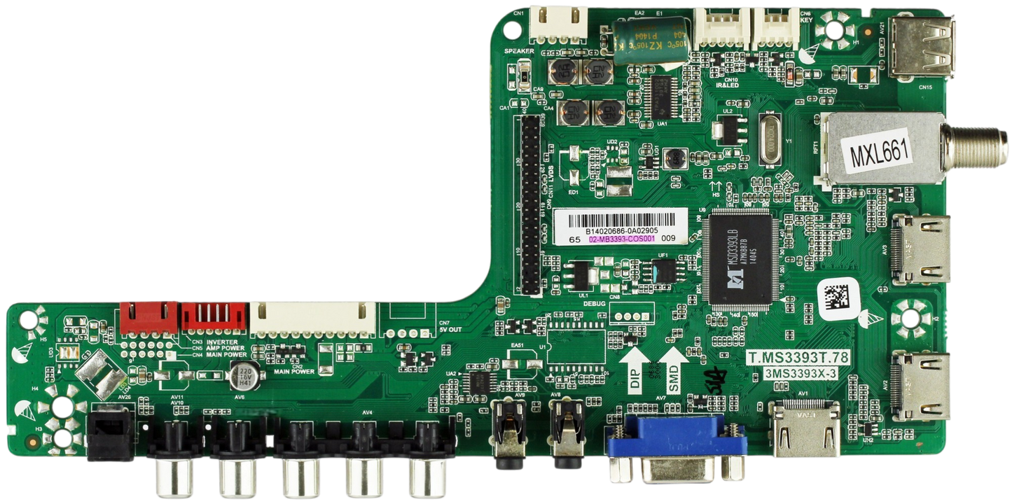 Sanyo 02-MB3393-COS001 Main Board for DP65E34 (P65E34-00 Chassis)