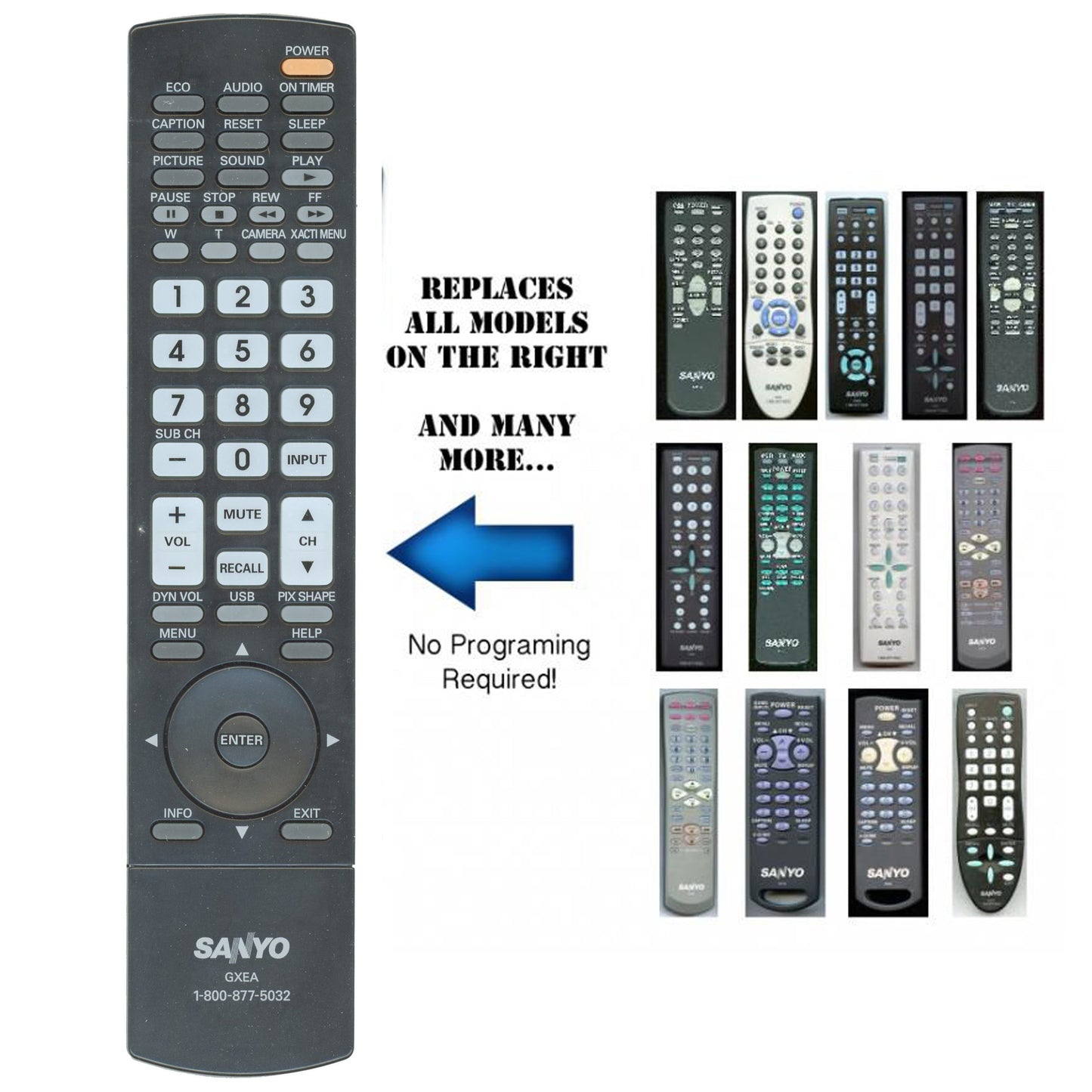 OEM Sanyo GXEA TV Remote Control - GXEA