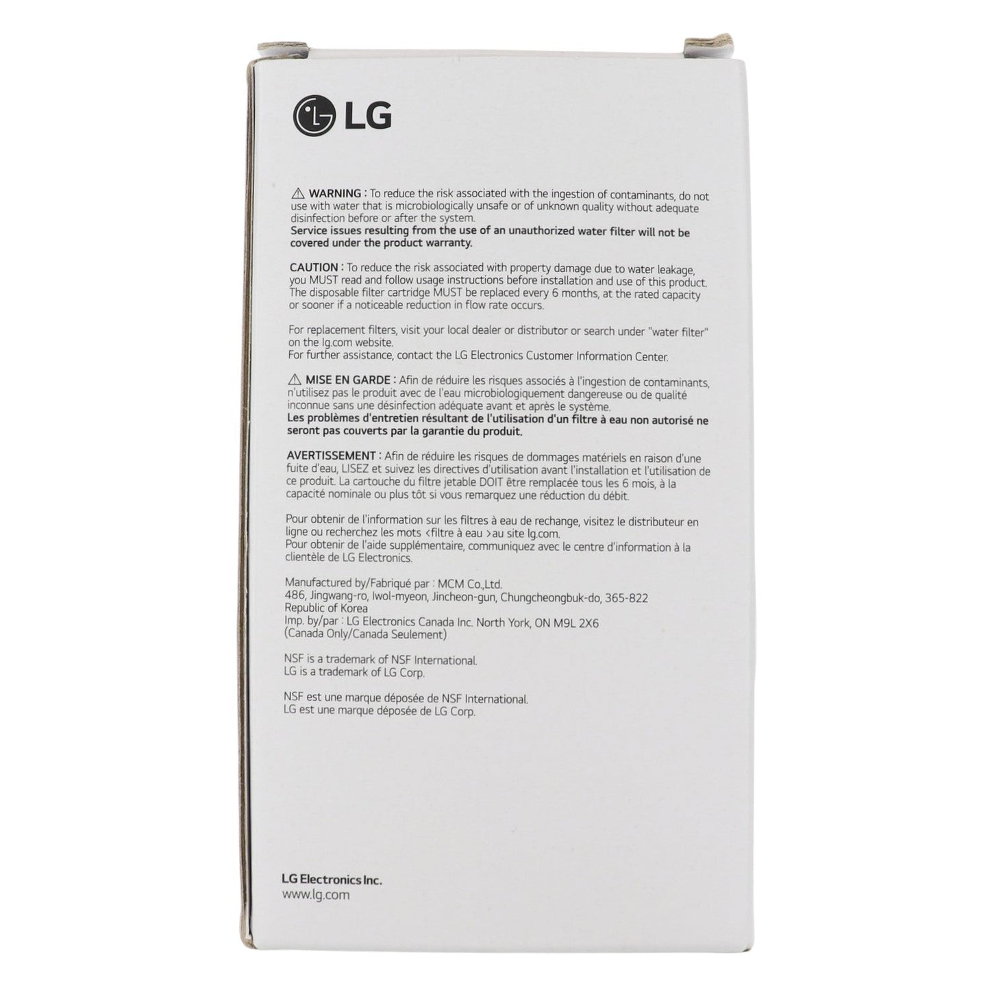 LG LT500P Refrigerator Water Filter | 6 Months - ADQ72910911