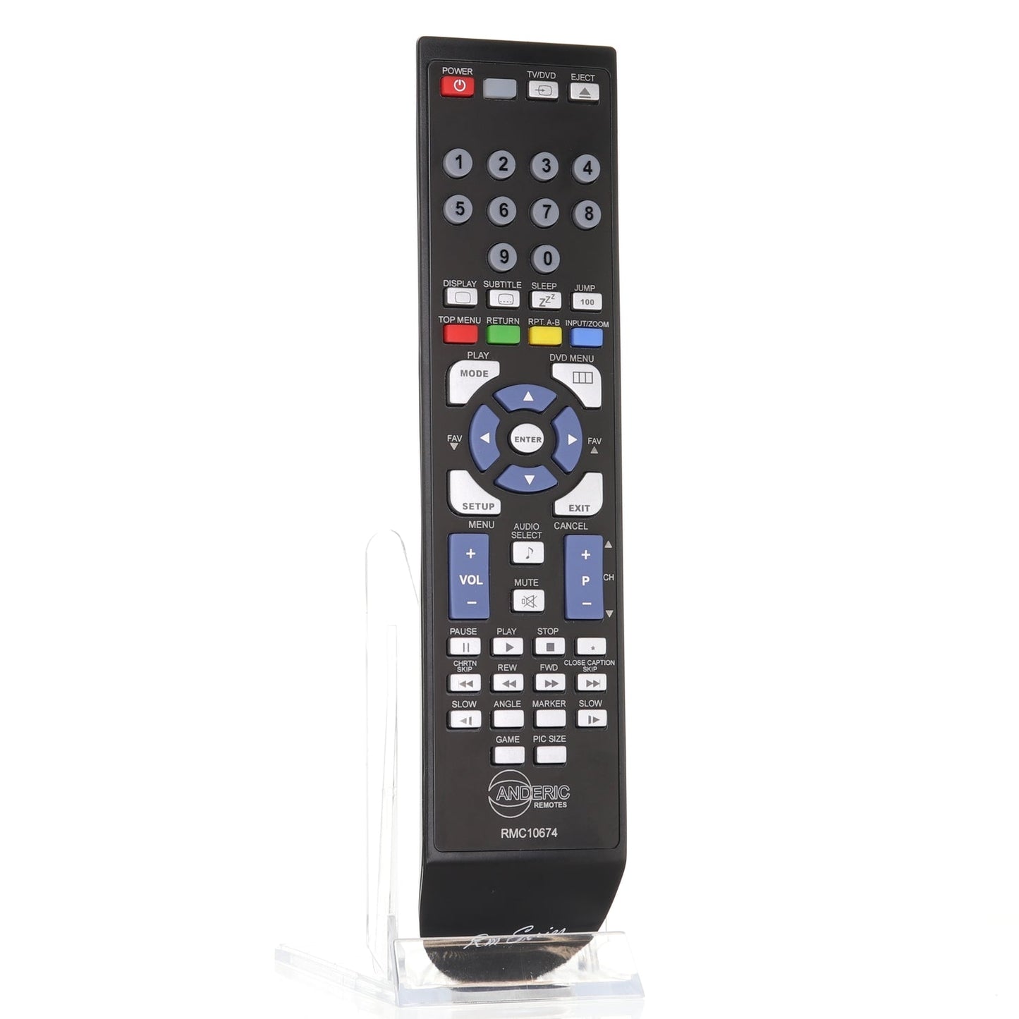 Anderic TV/DVD Remote Control for Toshiba SE-R0305, DC-LWB1, and others - RMC10674
