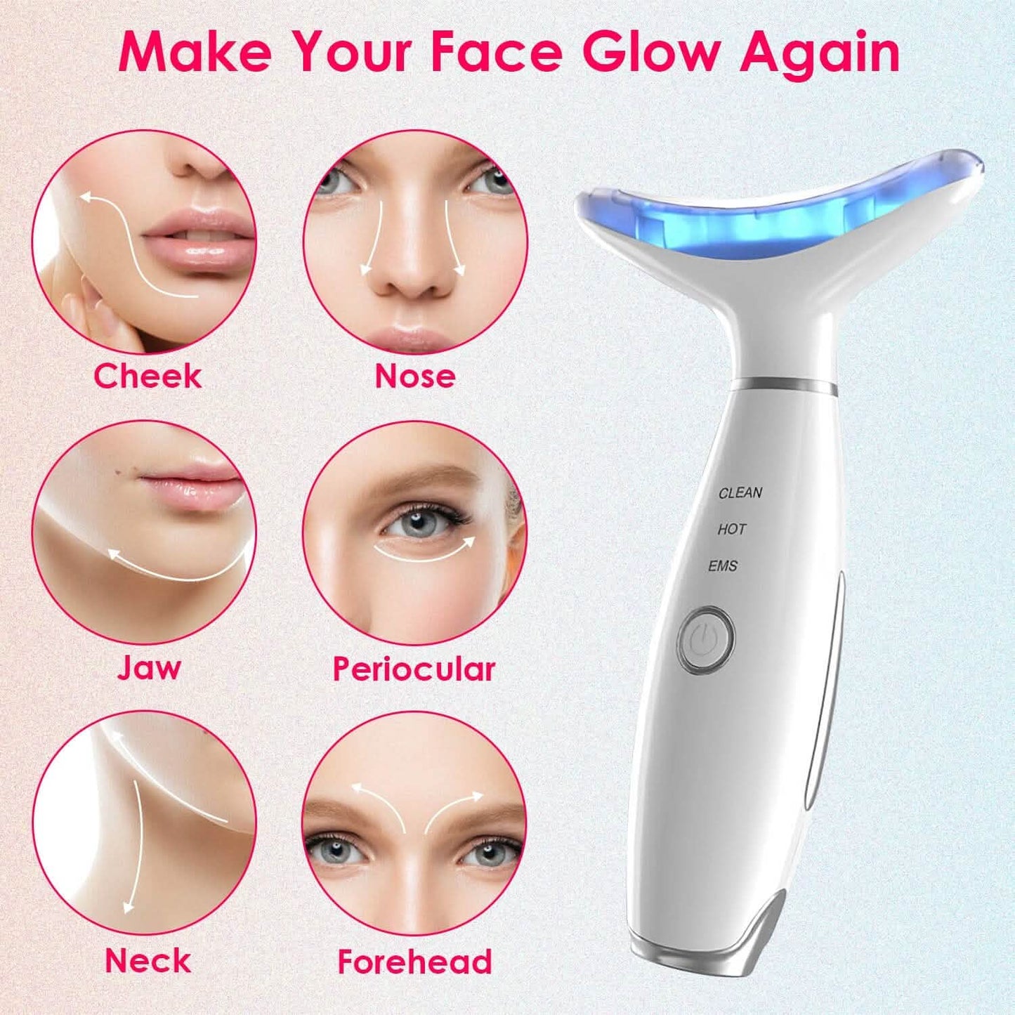 Anti Wrinkles Face Neck Massager Double Chin Reducer