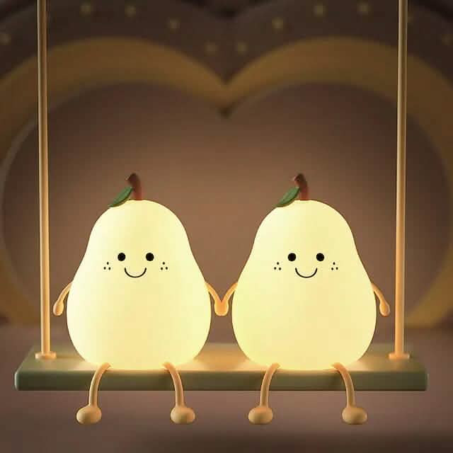 Bedroom Sleeping Bedside Tap Light LED Pear Shape Night Light