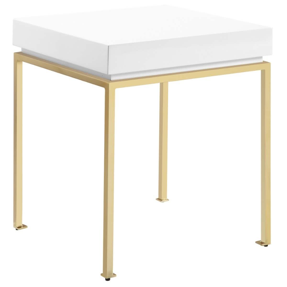 Bianca Nightstand Side Table Square Frame High Sheen Lacquer