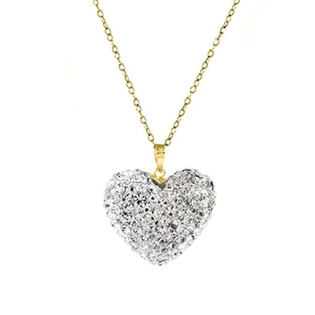 Bubble Heart Pendant in Solid Sterling Silver Made with Swarovski Elements