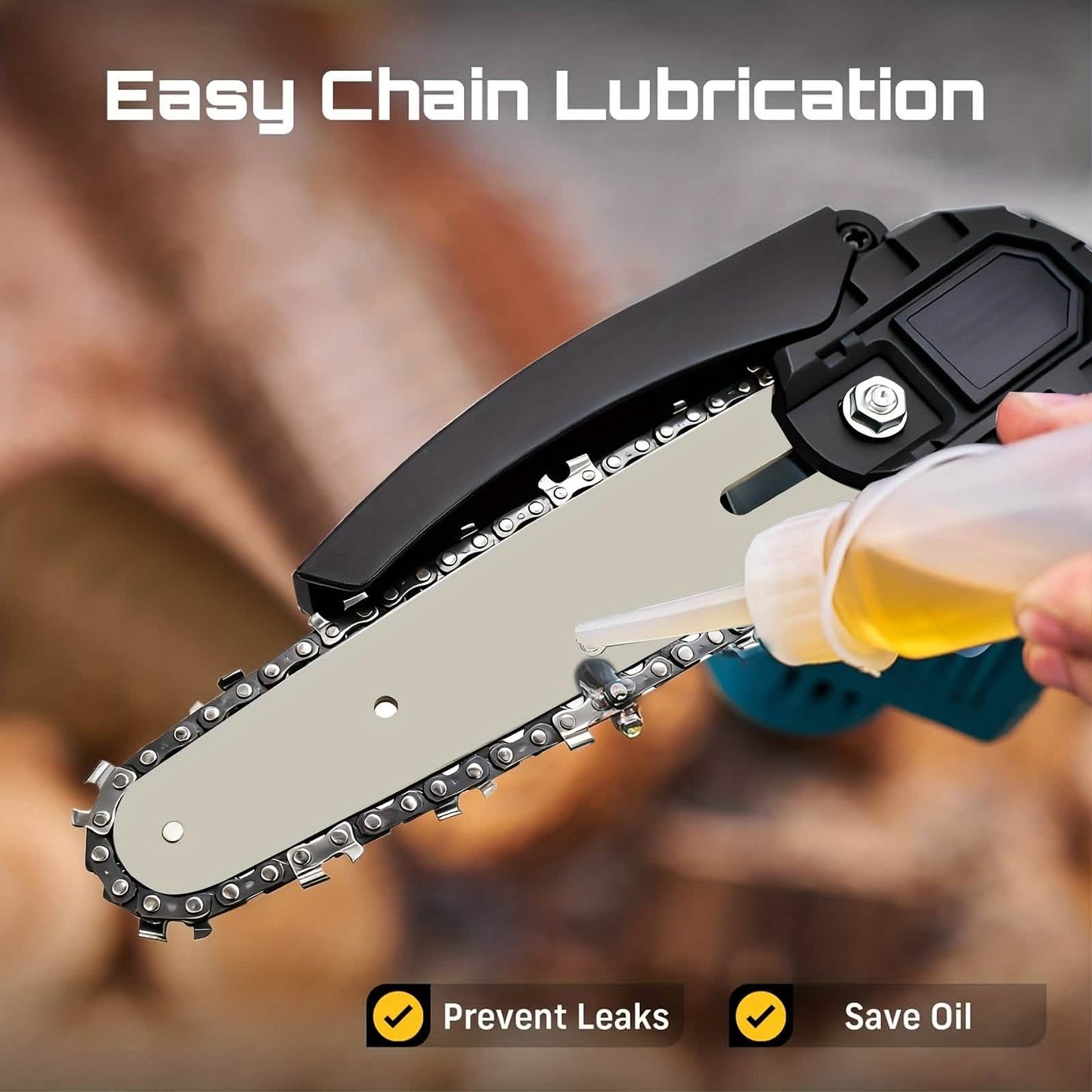 6-inch Cordless Mini Chainsaw – Handheld Electric, Lightweight, Battery-Powered