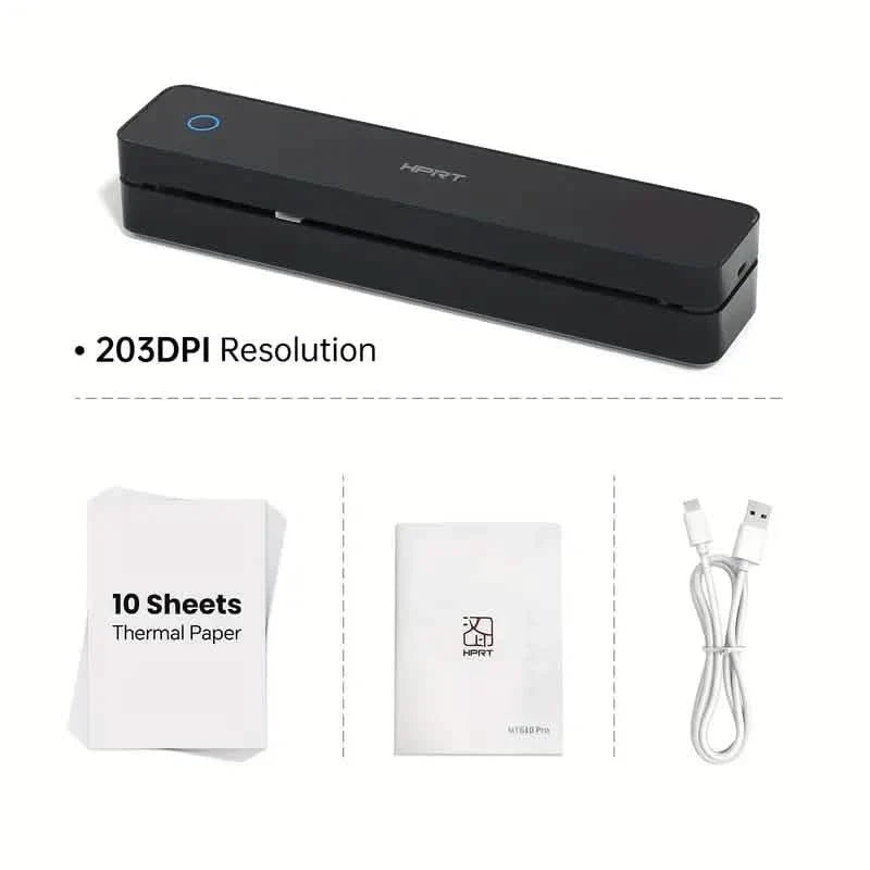 Portable Wireless Thermal Printer – 203DPI, A4 & Letter, USB Charging