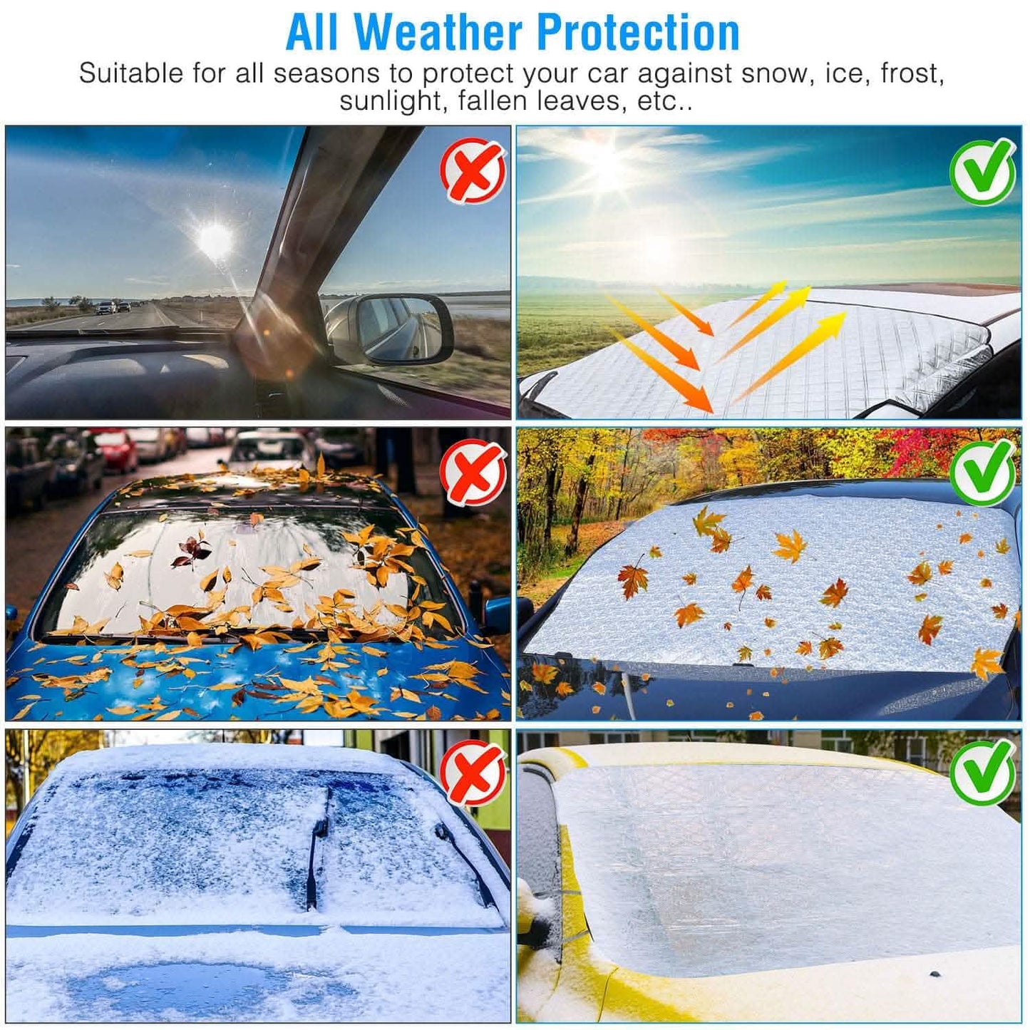 Car Windshield Snow Cover Wind-Proof Magnetic