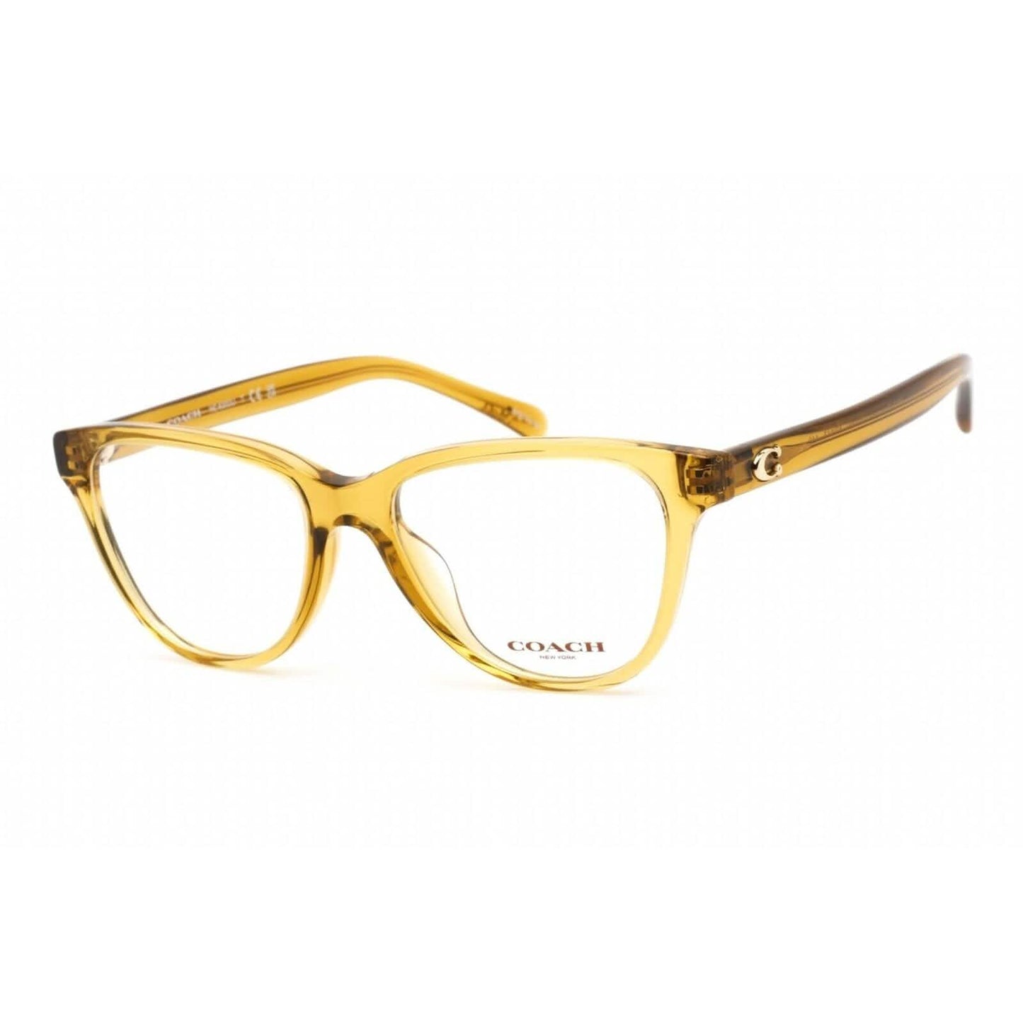 Coach Women's Eyeglasses Transparent Honey Plastic Cat Eye Frame 0HC6202U 5715 (Refurbished)