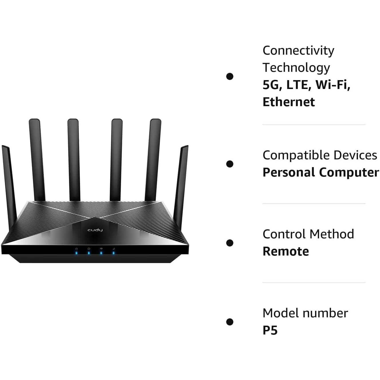 Cudy New 5G NR SA NSA AX3000 WiFi 6 CPE Router, AX3000 Dual SIM 5G Cellular Router (Refurbished)