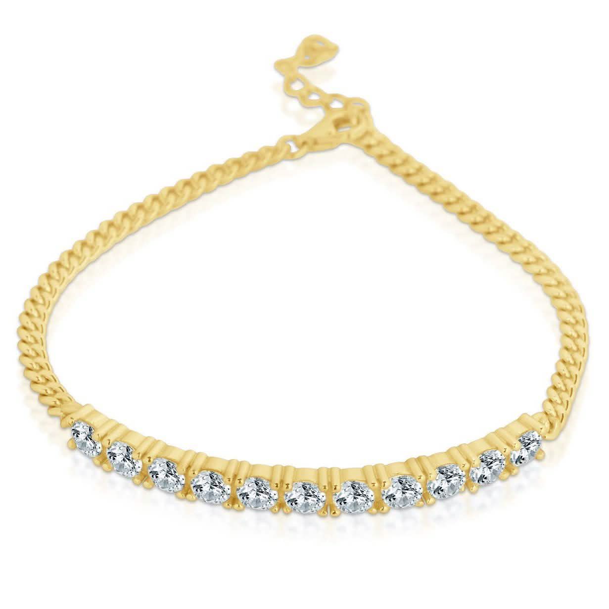 CZ Bar Curb Bracelet