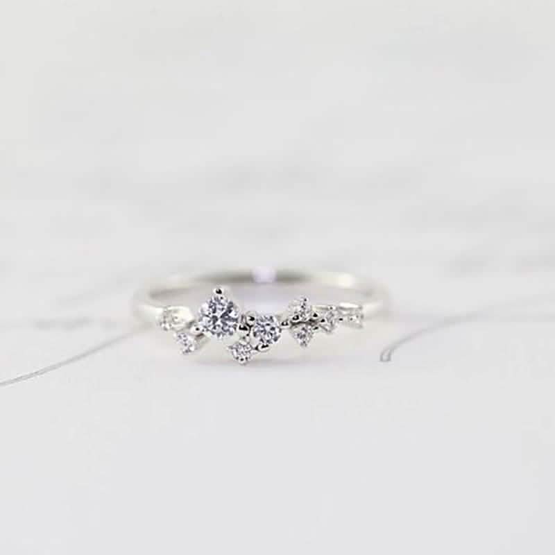 Delicate Cz Stackings Ring In 18Kt Gold
