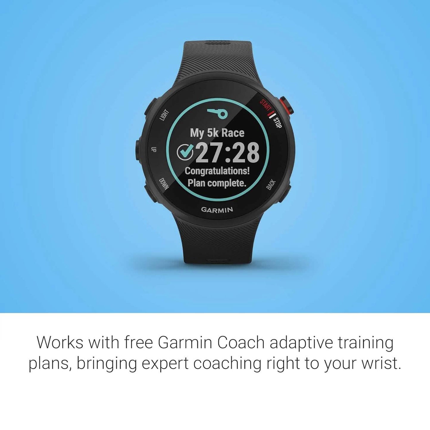 Garmin Forerunner 45S, 39mm Easy-to-use GPS Running Watch with Coach Free Training Plan Support (Refurbished)